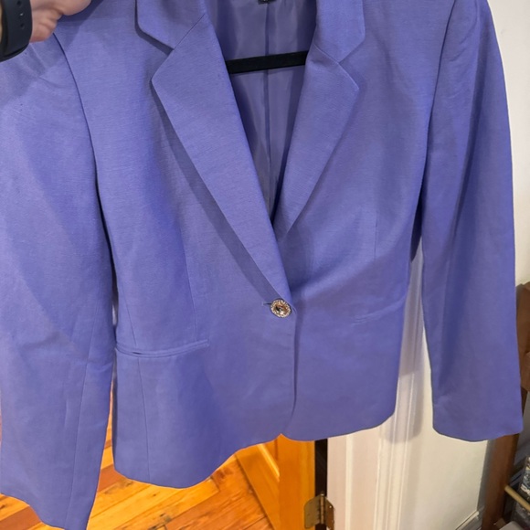 Tahari Purple Linen Blazer - Picture 4 of 5